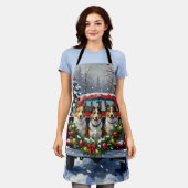 Tablier Australian Kelpie Christmas Red Truck Holiday (Porté)