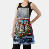 Tablier Australian Kelpie Christmas Red Truck Holiday (Insitu)