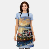 Tablier Australian Shepherd Christmas Boat Holiday (Porté)