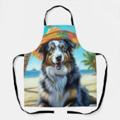 Tablier Australian Shepherd On Beach amoureux des chiens c (Recto)