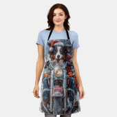 Tablier Australian Shepherd Riding Motorcycle Noël (Porté)