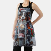 Tablier Australian Shepherd Riding Motorcycle Noël (Insitu)