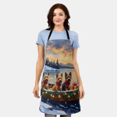 Tablier Australian Terrier Christmas Boat Holiday (Porté)