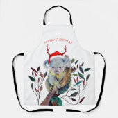 Tablier Australie Noël Koala Santa Hat Rouge Vert (Recto)