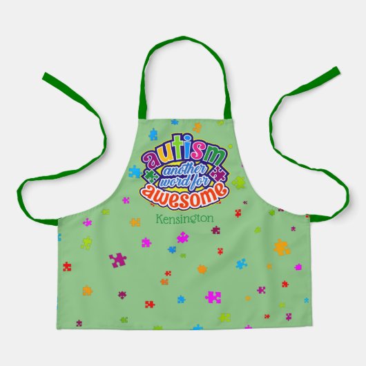 Tablier AUTISM un autre mot pour AWESOME avec votre nom (Recto)