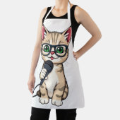 Tablier "Autocollant de dessin adorable Kitten Reporter" (Insitu)