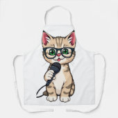 Tablier "Autocollant de dessin adorable Kitten Reporter" (Recto)