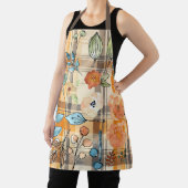 Tablier Automne Apron avec plaid et design floral automne (Insitu)