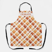 Tablier Automne Aquarelle d'automne Orange Plaid Personnal (Recto)