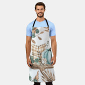 Tablier Automne aquarelle : Motif Citrouille coloré (Porté)