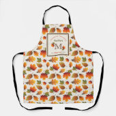 Tablier Automne/Automne Feuilles Famille Monogramme Action (Recto)