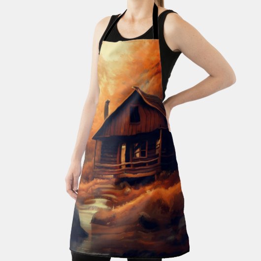 Tablier Automne/Automne/Halloween/Peinture rustique (Insitu)