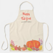 Tablier Automne Citrouille Feuilles Happy Fall Nom de fami (Recto)
