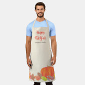 Tablier Automne Citrouille Feuilles Happy Fall Nom de fami (Porté)