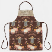 Tablier Automne Citrouilles Scarecrow Happy Fall Nom de fa (Recto)