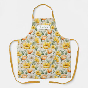 Tablier Automne dans les fleurs du printemps - customisé