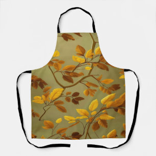 Tablier Automne doré : Un Motif feuille 3D transparent