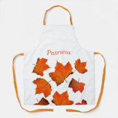Tablier Automne Feuilles Orange Automne Thankgiving Nom Bl (Recto)
