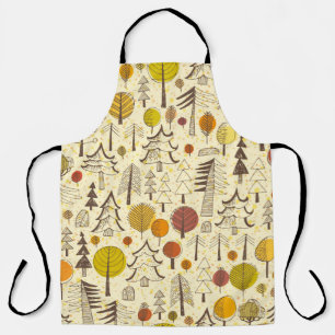 Tablier Automne. Motif sans couture avec forêt, dos d'auto