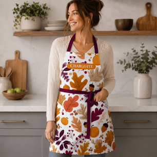 Tablier Automne Personnalisé – Feuilles & Glands D'automne