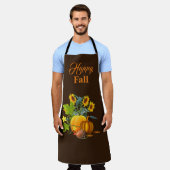 Tablier Automne saison avec Citrouille et tournesols Brown (Porté)