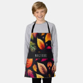 Tablier Automne tombant feuille Gradient Rainbow Motif (Porté)