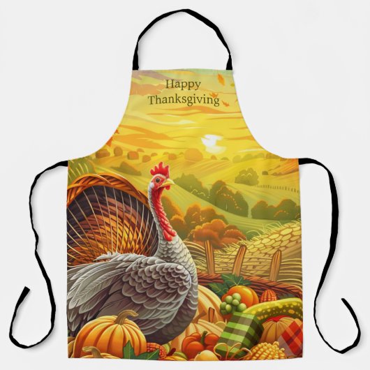 Tablier Automne Turquie Citrouilles Thanksgiving Apron (Recto)