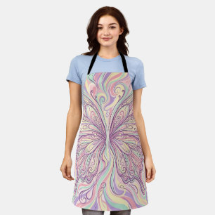 Tablier aux ailes de papillon pastel abstrait