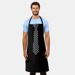 Tablier avec cravate à pois noir Tablier de barbec