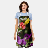 Tablier avec fleurs du jardin et papillon (Porté)