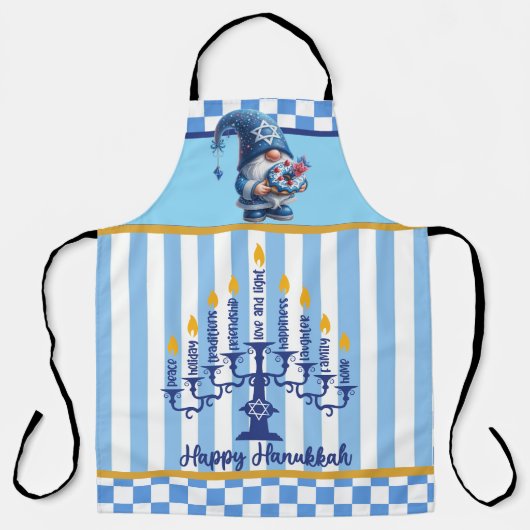 Tablier avec impression Hanukkah (Recto)