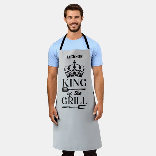 Tablier avec impression intégrale Roi du Grill (Porté)