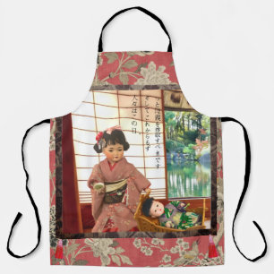 Tablier avec impression Ningyo Vintage Japon
