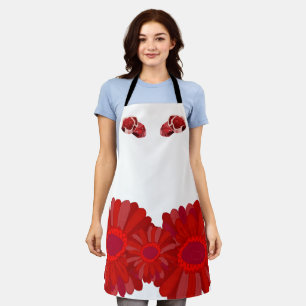 Tablier avec imprimé floral et tissu de porc.