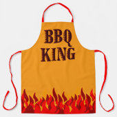 Tablier avec la phrase BBQ King Red Flames Cookout (Recto)
