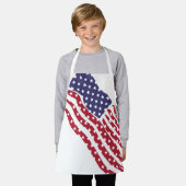 Tablier avec motif de drapeau rouge blanc bleu (Porté)