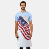 Tablier avec motif de drapeau rouge blanc bleu (Porté)
