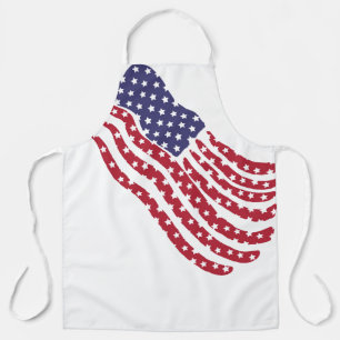 Tablier avec motif de drapeau rouge blanc bleu