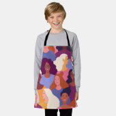 Tablier avec motif transparent de filles diverses (Porté)
