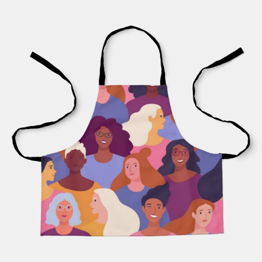 Tablier avec motif transparent de filles diverses (Recto)