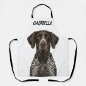 Tablier avec photo de chien Pointer allemand marro (Recto)