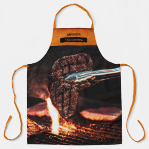 Tablier avec photo et nom de Grandpa Barbeque impr