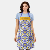 Tablier Avec texte 💙 💛 Beau bleu et jaune Azulejos (Porté)