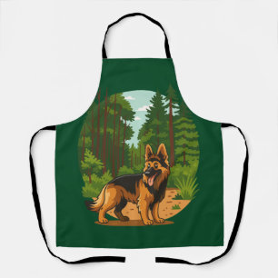 Tablier Aventure de chien berger allemand en forêt