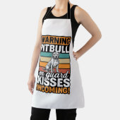 Tablier Avertissement Pitbull Bisous à venir Design de chi (Insitu)