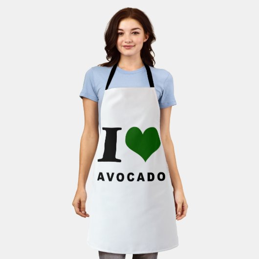 Tablier Avocado, j'adore l'avocat (Porté)