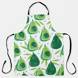 Tablier Avocado, timbre texturé, motif transparent.