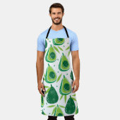 Tablier Avocado, timbre texturé, motif transparent. (Porté)