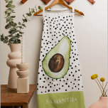 Tablier Avocado vert moderne Nom personnalisé<br><div class="desc">Avocado vert moderne Nom personnalisé</div>