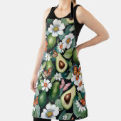 Tablier Avocados Floral aux papillons Noir (Insitu)